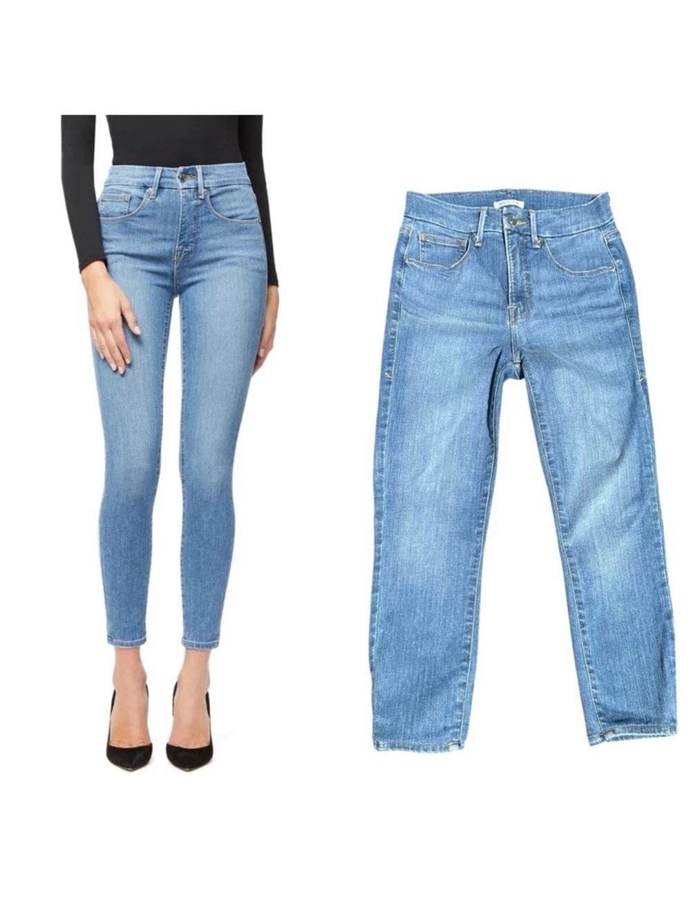 Good American Jeans Good Legs Ankle Jeans Blue 268 Light Wash Denim Fall Size 27